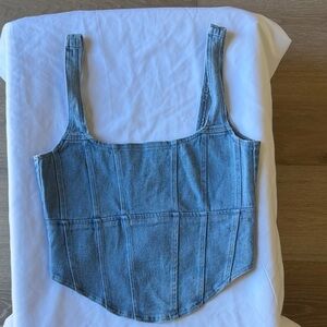 Blue Denim Crop Top